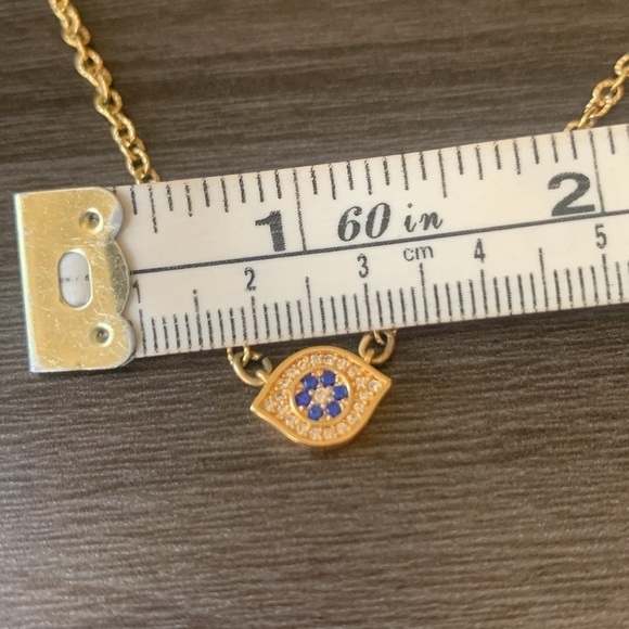 Crystal Eye of Protection Evil Eye Necklace on Gold Filled Chain - Picture 6 of 6